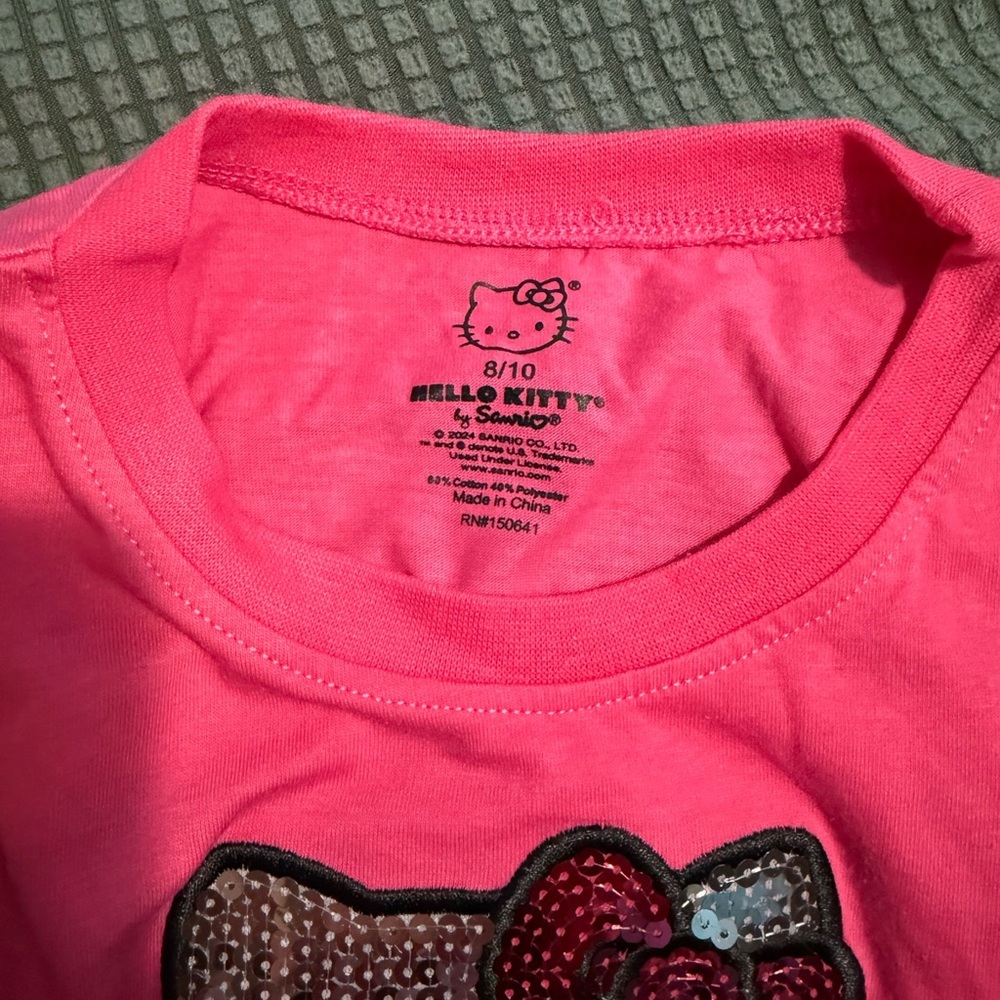 Hello kitty by sanrio girl's blouse size 8/10 fusia color - Picture 3 of 5